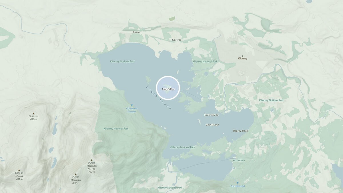Map Innisfallen location Killarney Co Kerry